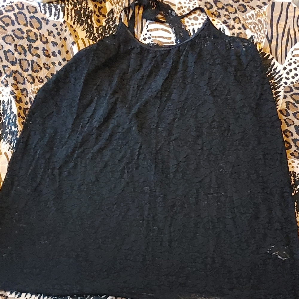VOGLO Black Lace Tank Top Sz 3X